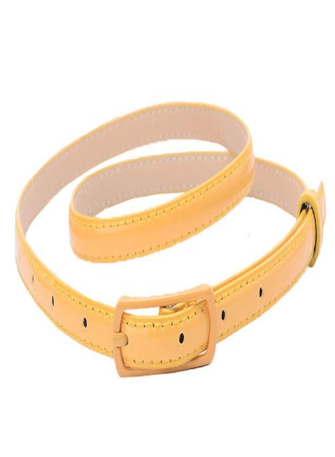 Selighting Women's Solid Color Faux Leather Skinny Belts for Dresses (One Size, Yellow) - Image 1